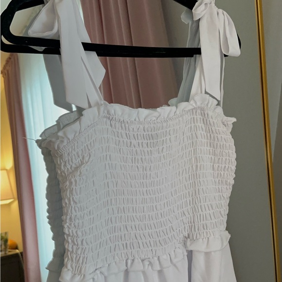 White Smoked Midi Summer Dress - Picture 4 of 5